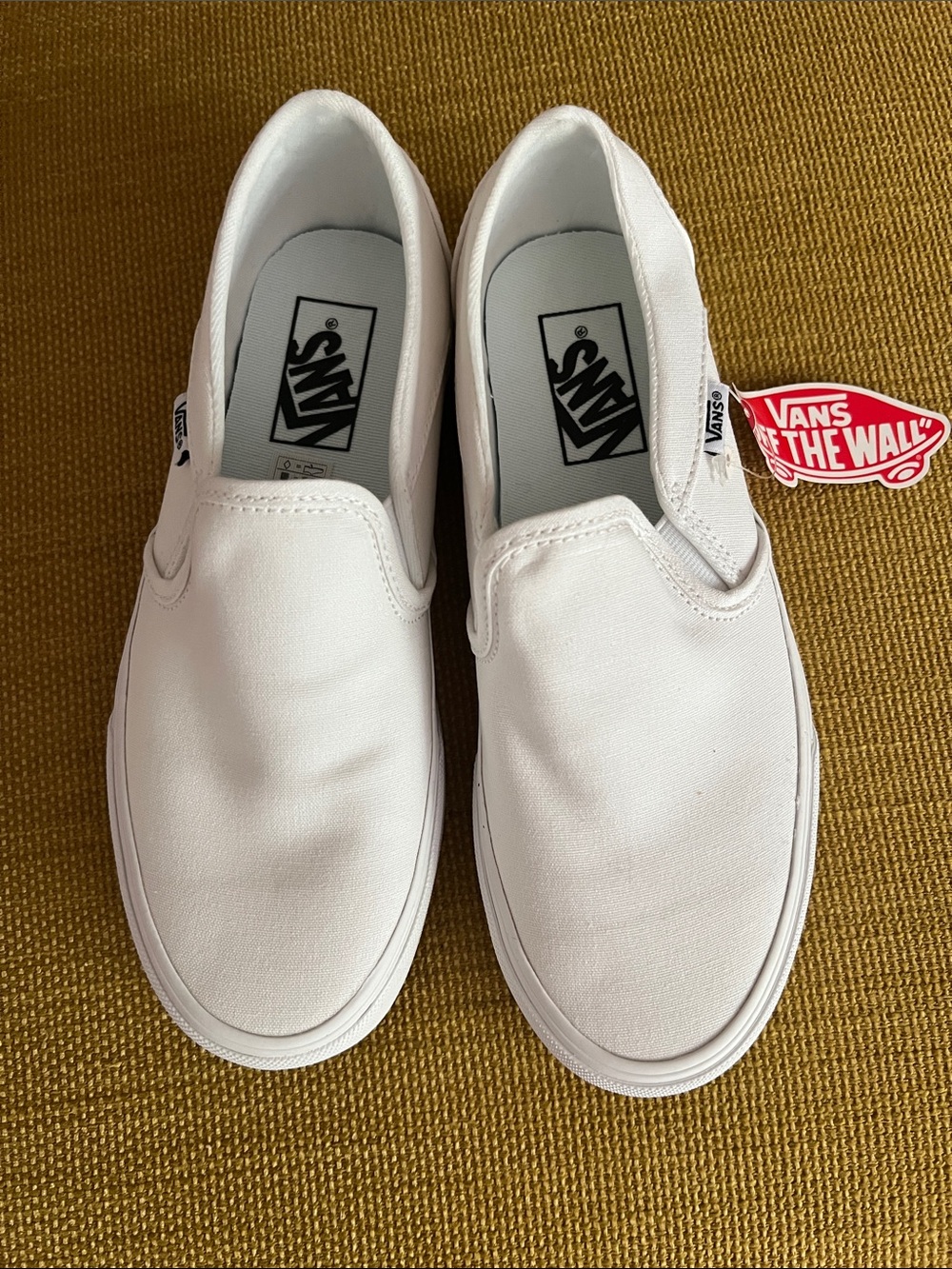 Vans White Canvas Classic Slip-On Sneakers